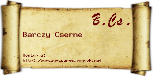 Barczy Cserne névjegykártya